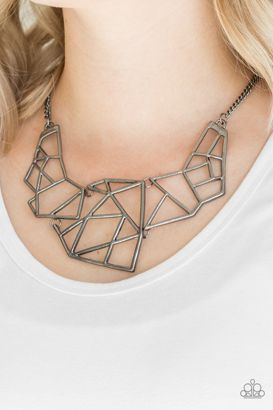 World Shattering Black pendant necklace, alternate view