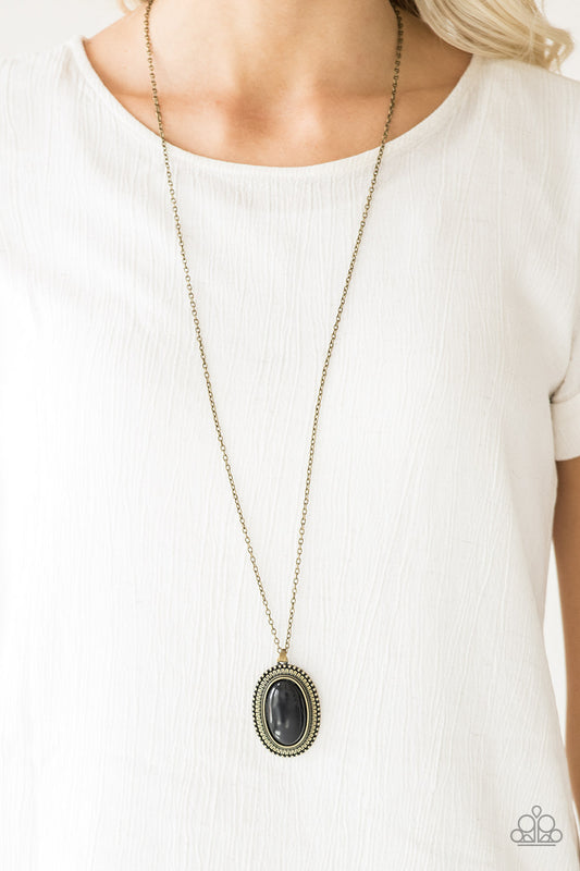 Practical Prairie Brass statement necklace, alternate view
