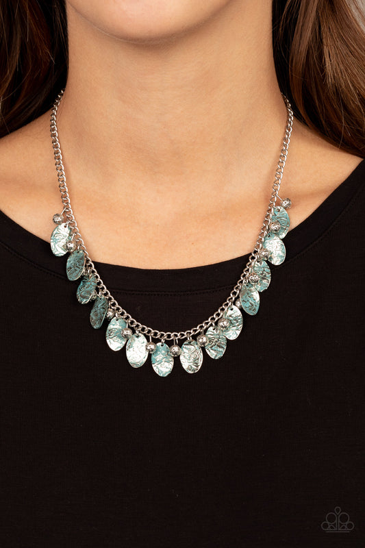Vintage Gardens Blue statement necklace, alternate view
