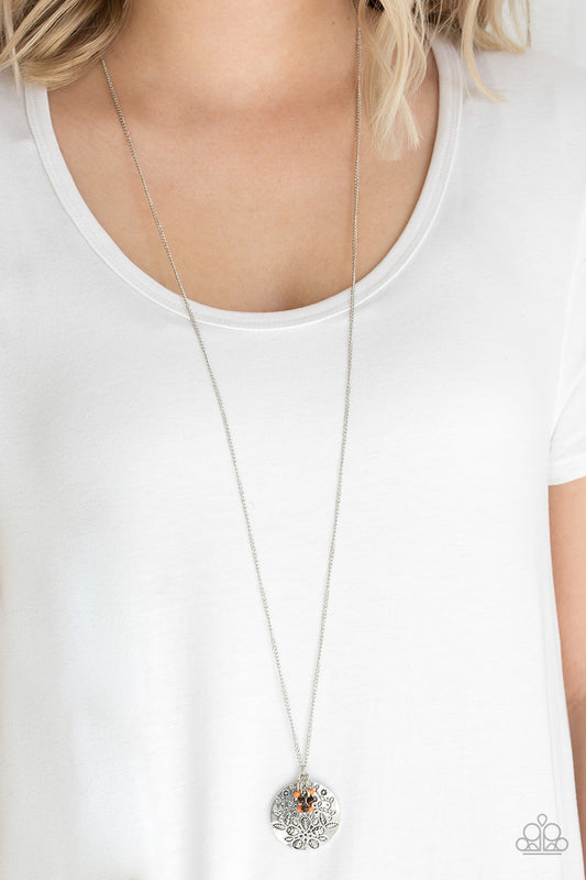 Desert Abundance Orange statement necklace, alternate view