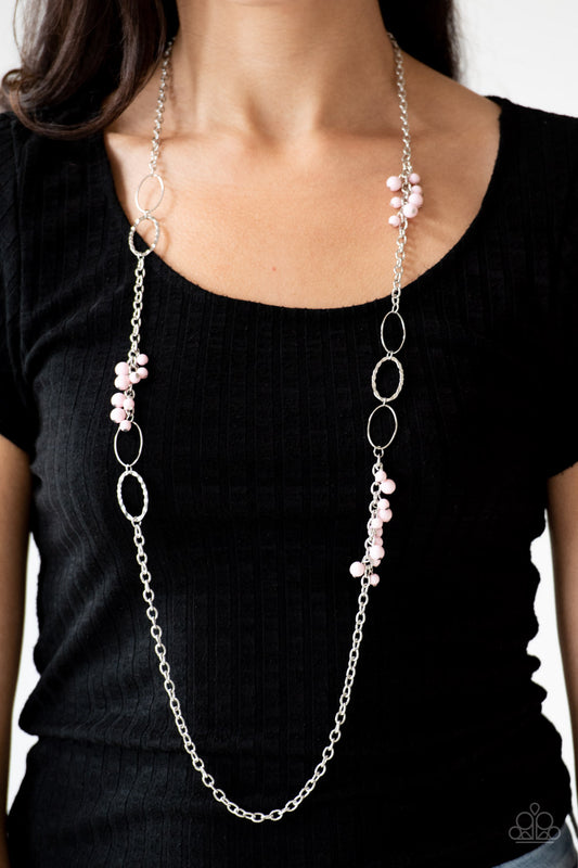 Flirty Foxtrot Pink statement necklace, alternate view