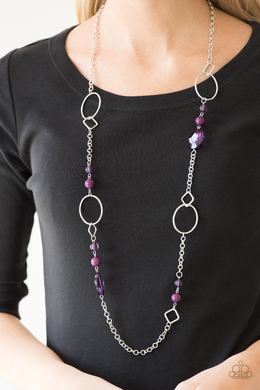 Very Visionary Purple statement necklace, alternate view
