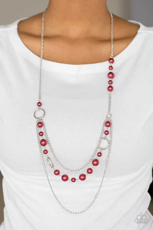 Party Dress Princess Red statement necklace, alternate view