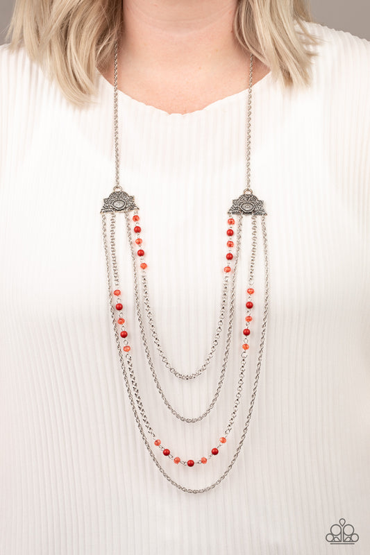 Pharaoh Finesse Red statement necklace, alternate view