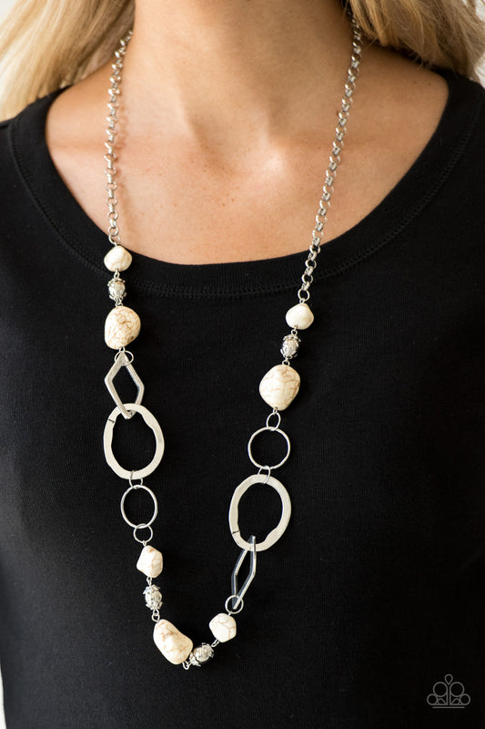 Thats TERRA-ific! White statement necklace, alternate view