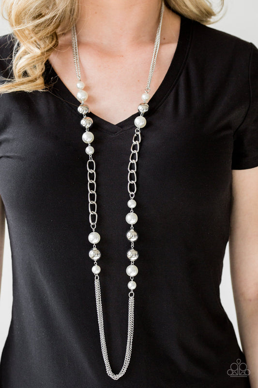 Uptown Talker White statement necklace, alternate view
