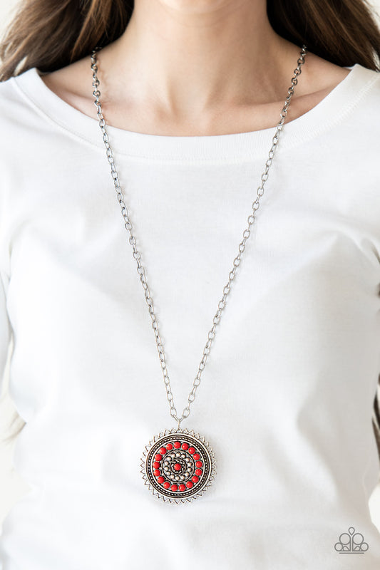 Lost SOL Red pendant necklace, alternate view