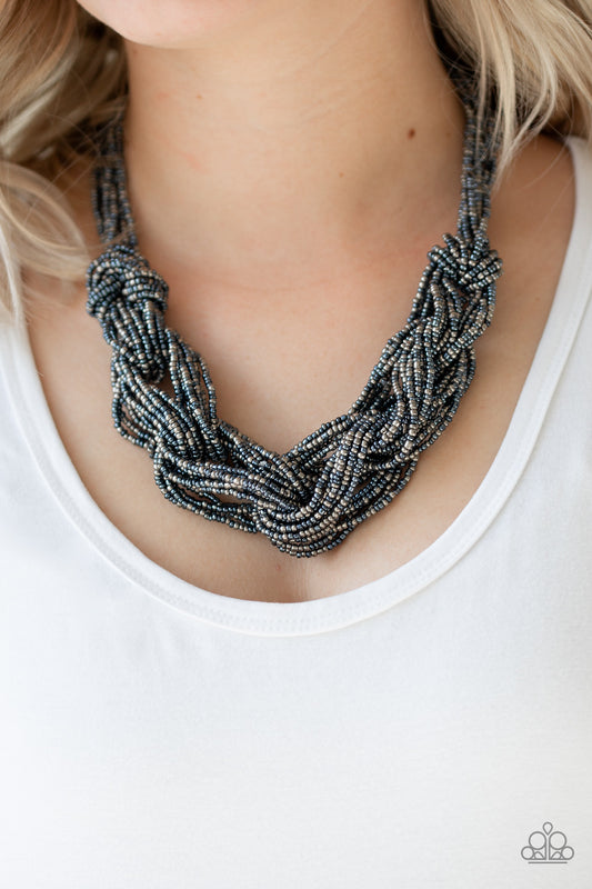 City Catwalk Blue statement necklace, alternate view