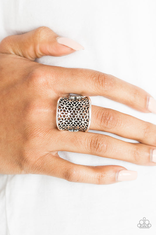 Garden Safari Silver statement ring, alternate view