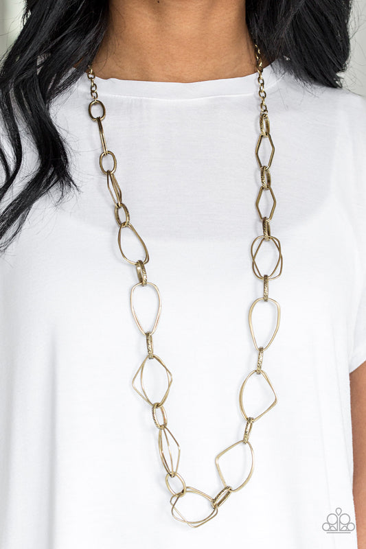Attitude Adjustment Brass statement necklace, alternate view