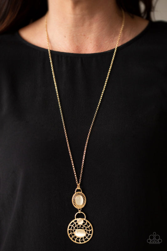 Hook, VINE, and Sinker Gold pendant necklace, alternate view