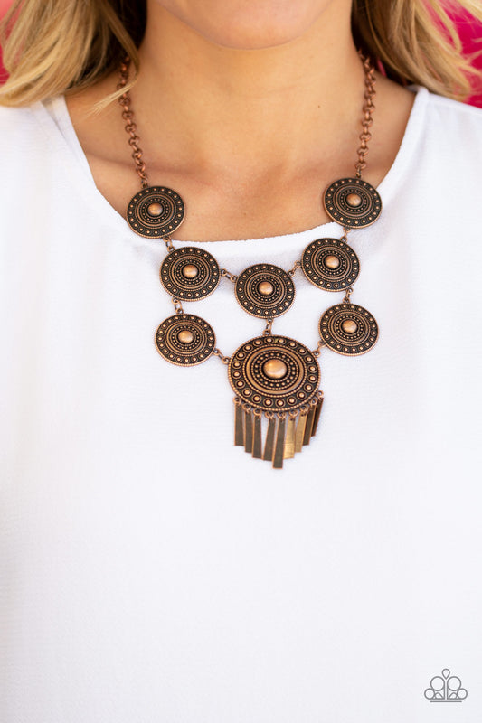 Modern Medalist Copper pendant necklace, alternate view