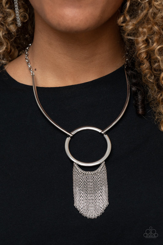 Pharaoh Paradise Silver statement necklace, alternate view