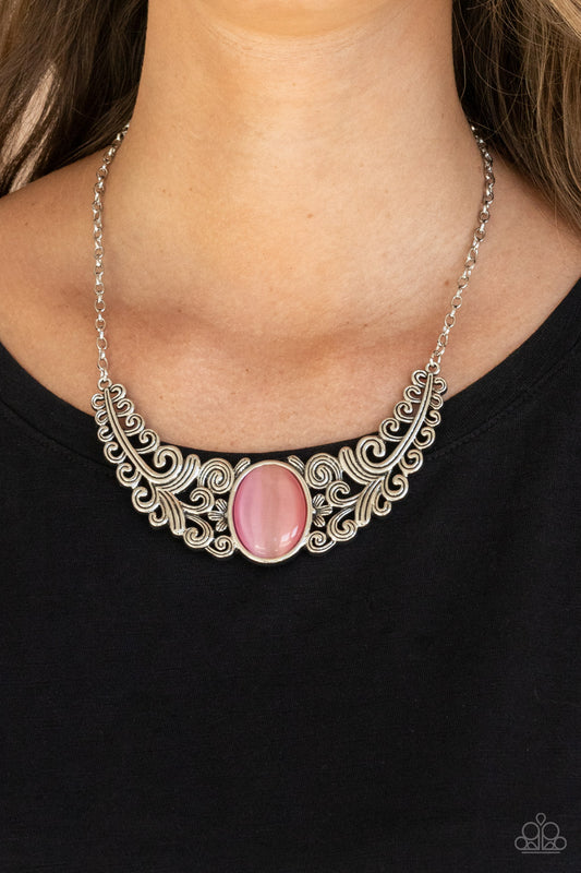 Celestial Eden Pink statement necklace, alternate view