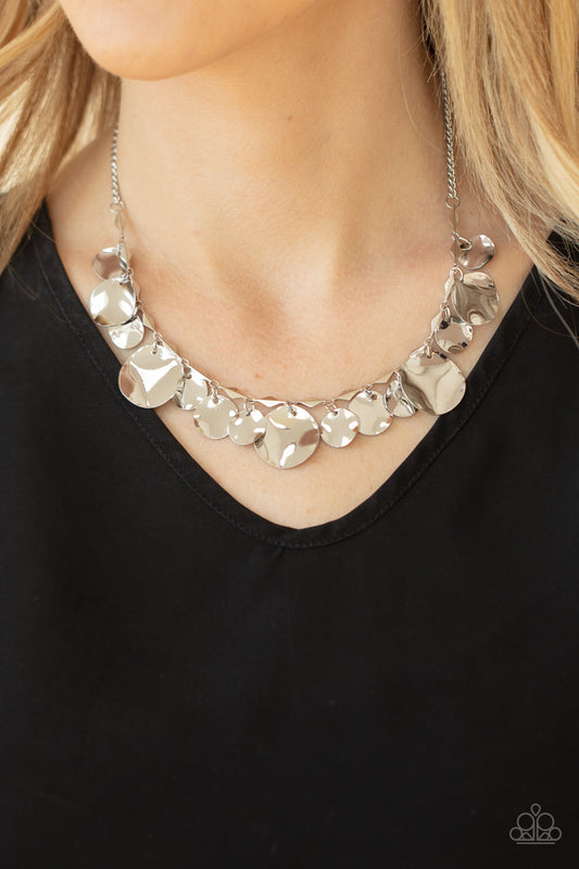 GLISTEN Closely Silver statement necklace, alternate view