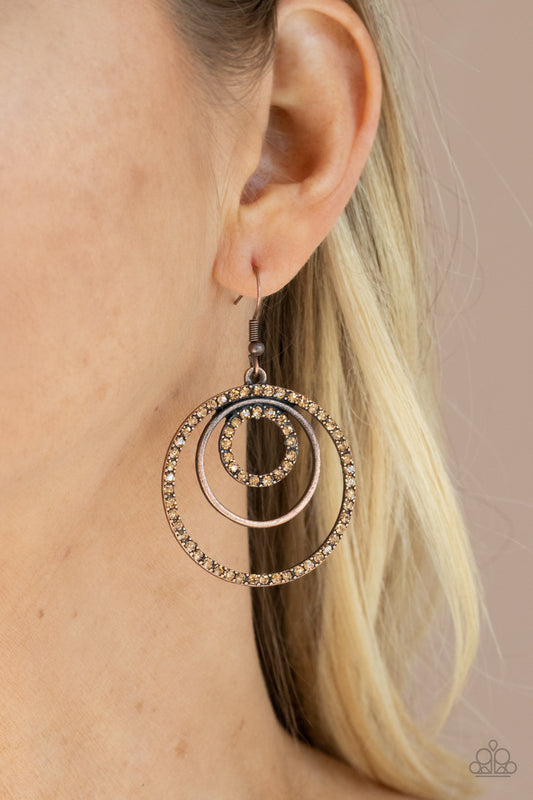 Bodaciously Bubbly Copper hoop earrings, alternate view