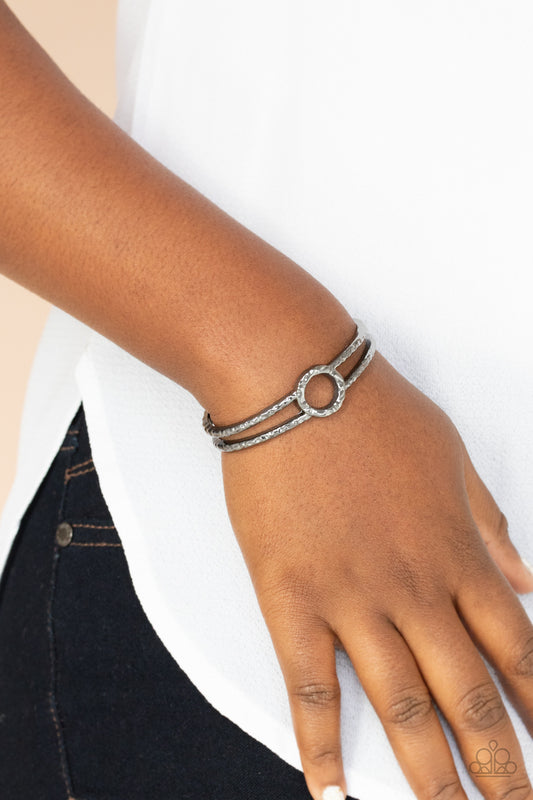 Historical Heirloom Black cuff bracelet, alternate view