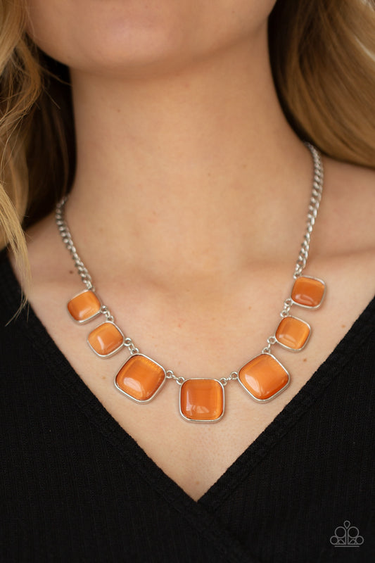 Aura Allure Orange statement necklace, alternate view