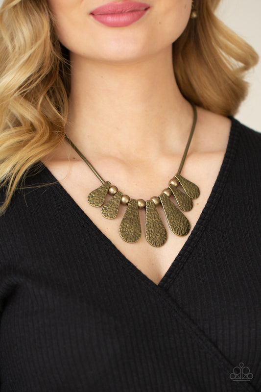 Gallery Goddess Brass statement necklace, alternate view