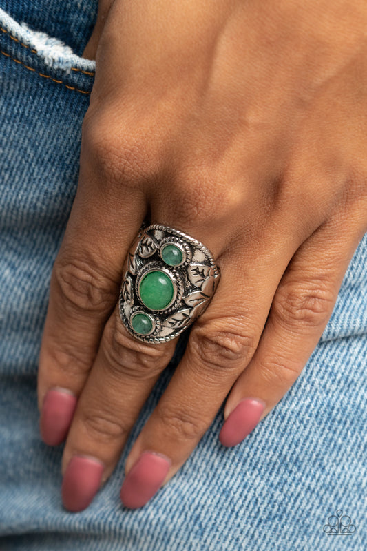 PALMS Up Green statement ring, alternate view