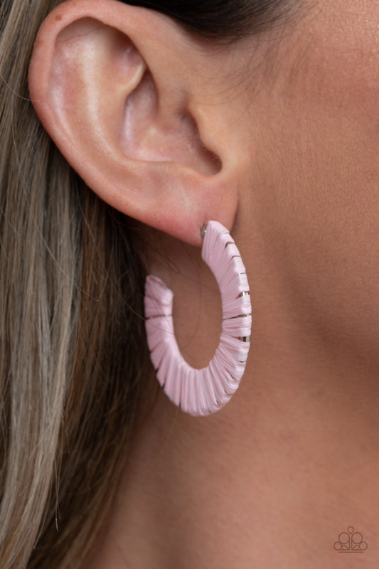 A Chance of RAINBOWS Pink hoop earrings, alternate view