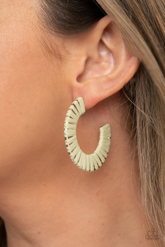 A Chance of RAINBOWS Green hoop earrings, alternate view