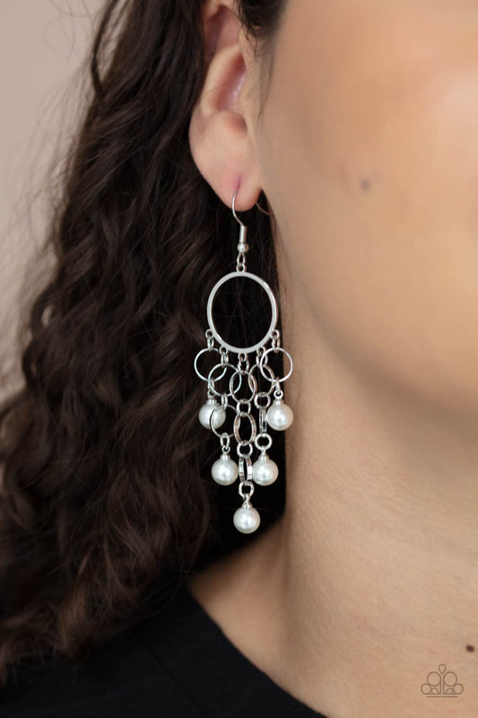 When Life Gives You Pearls White hoop earrings, alternate view