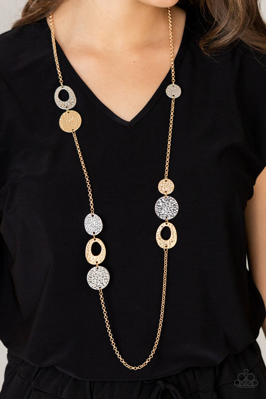 Gallery Guru Gold statement necklace, alternate view