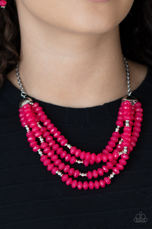 Best POSH-ible Taste Pink statement necklace, alternate view