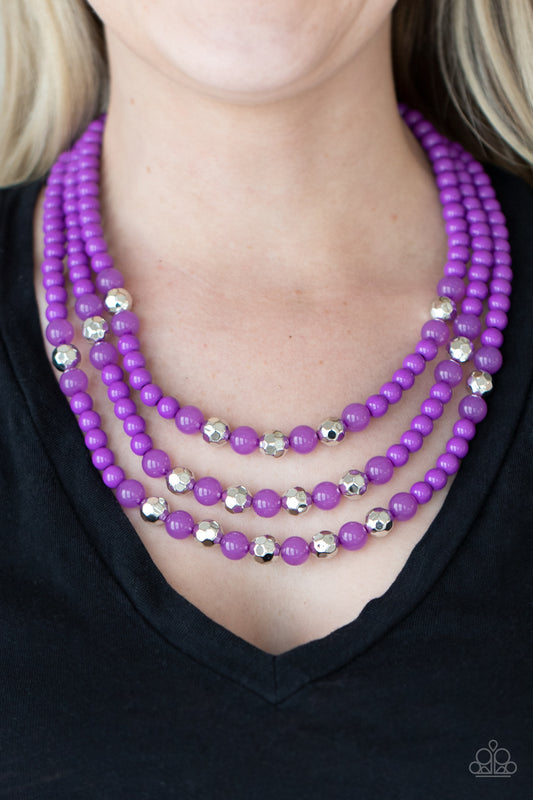 STAYCATION All I Ever Wanted Purple statement necklace, alternate view