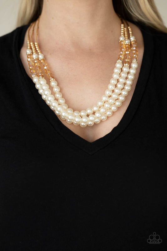 Powerhouse Perfection Gold statement necklace, alternate view