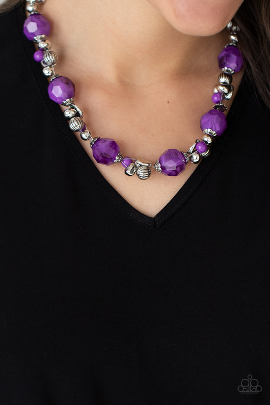 Vidi Vici VACATION Purple statement necklace, alternate view