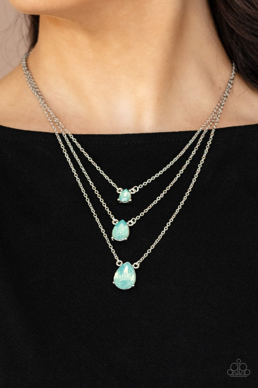 Dewy Drizzle Green statement necklace, alternate view
