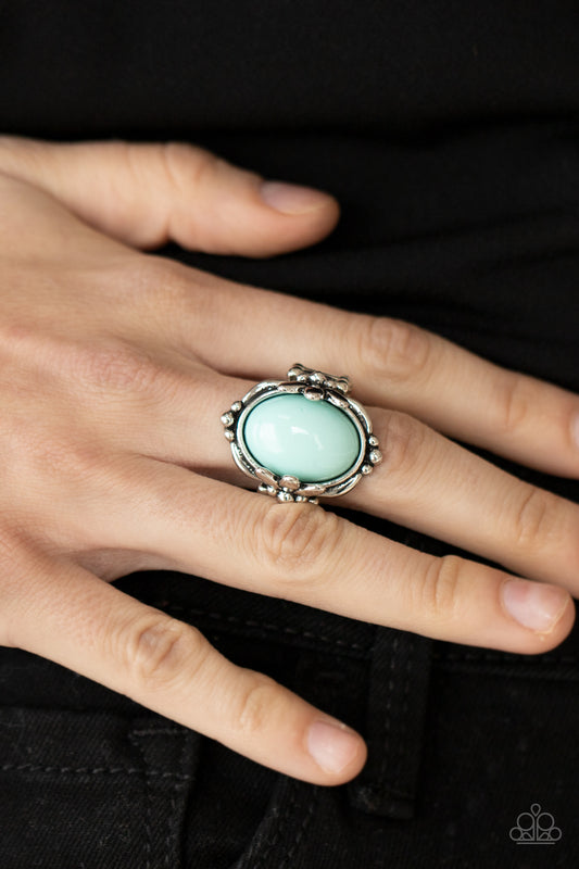Springtime Splendor Blue statement ring, alternate view