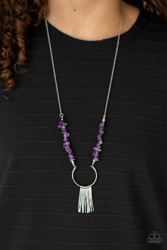 With Your ART and Soul Purple statement necklace, alternate view