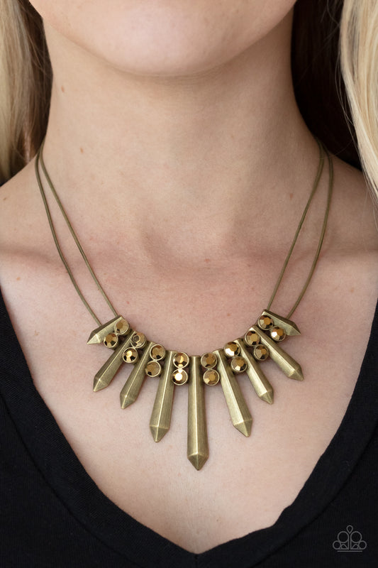 Dangerous Dazzle Brass statement necklace, alternate view