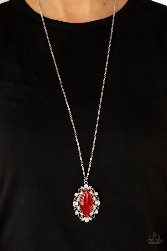 Exquisitely Enchanted Red pendant necklace, alternate view