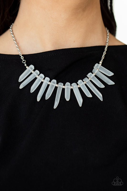 Ice Age Intensity White statement necklace, alternate view