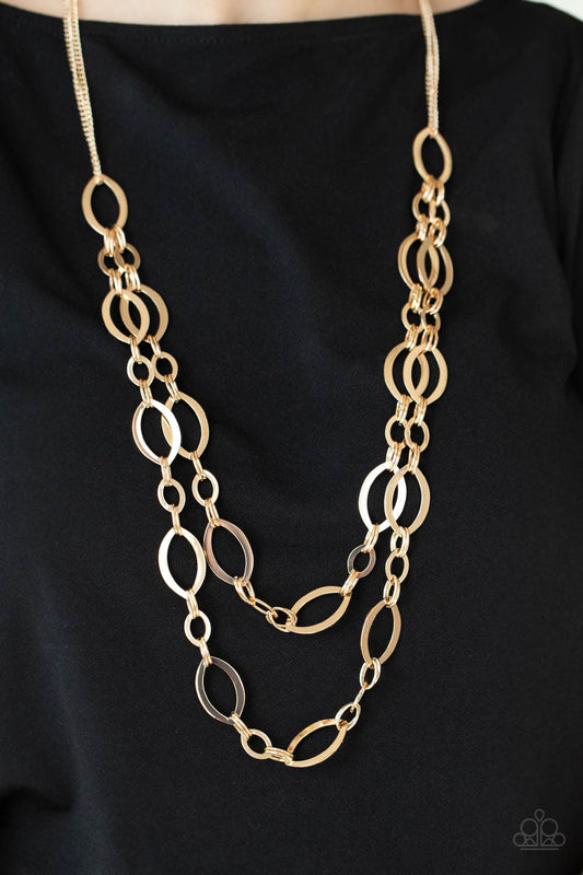 The OVAL-achiever Gold statement necklace, alternate view