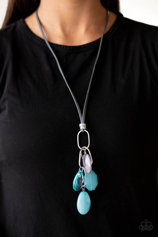 Fundamentally Flirtatious Blue statement necklace, alternate view