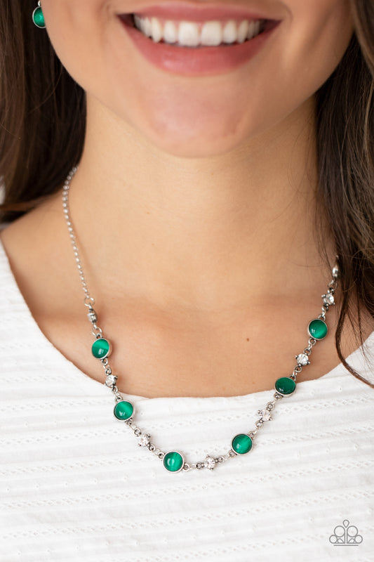 Inner Illumination Green statement necklace, alternate view