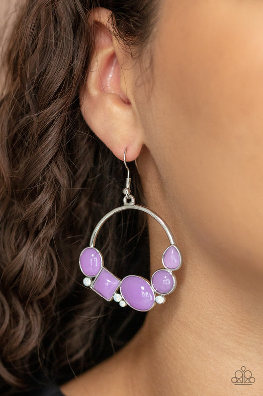 Beautifully Bubblicious Purple hoop earrings, alternate view