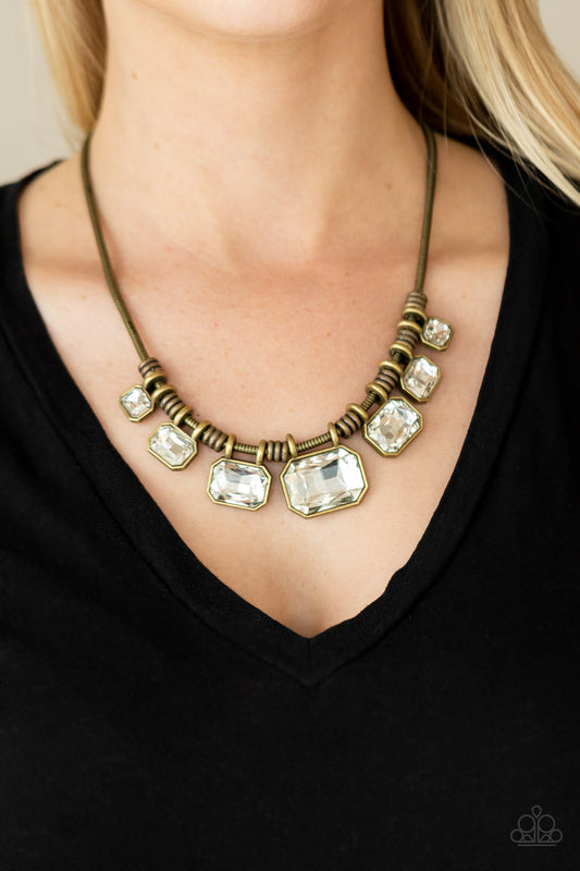 Urban Extravagance Brass statement necklace, alternate view