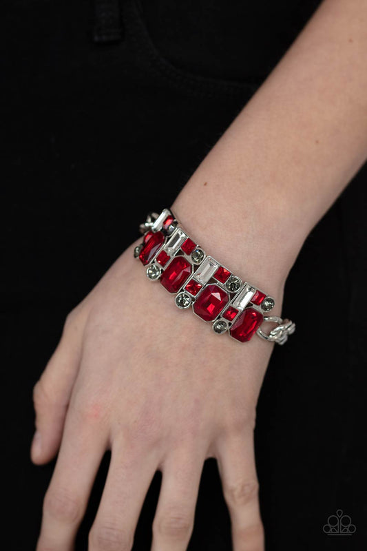 Urban Crest Red stretch bracelet, alternate view