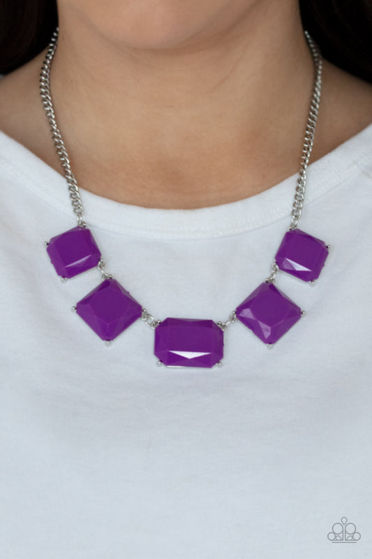 Instant Mood Booster Purple statement necklace, alternate view