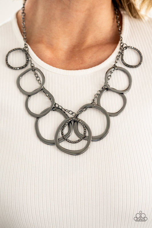 Dizzy With Desire Black statement necklace, alternate view