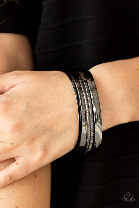 Gliding Gleam Black bangle bracelet, alternate view