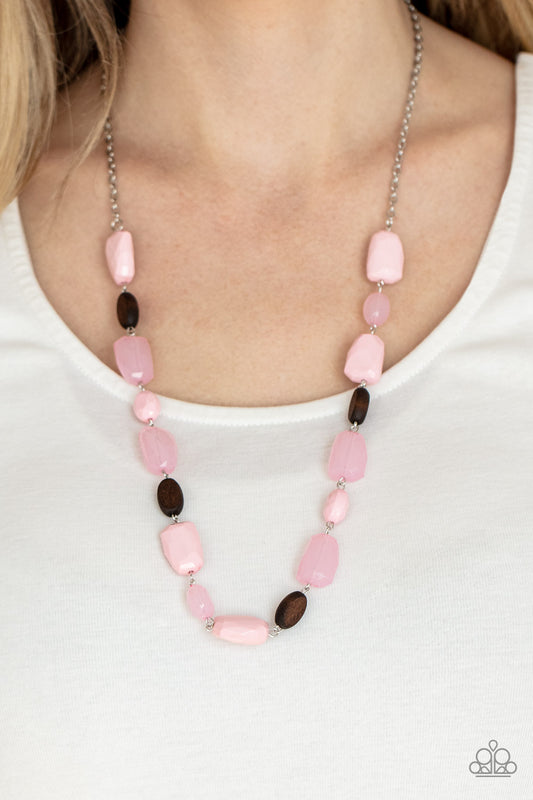 Meadow Escape Pink statement necklace, alternate view
