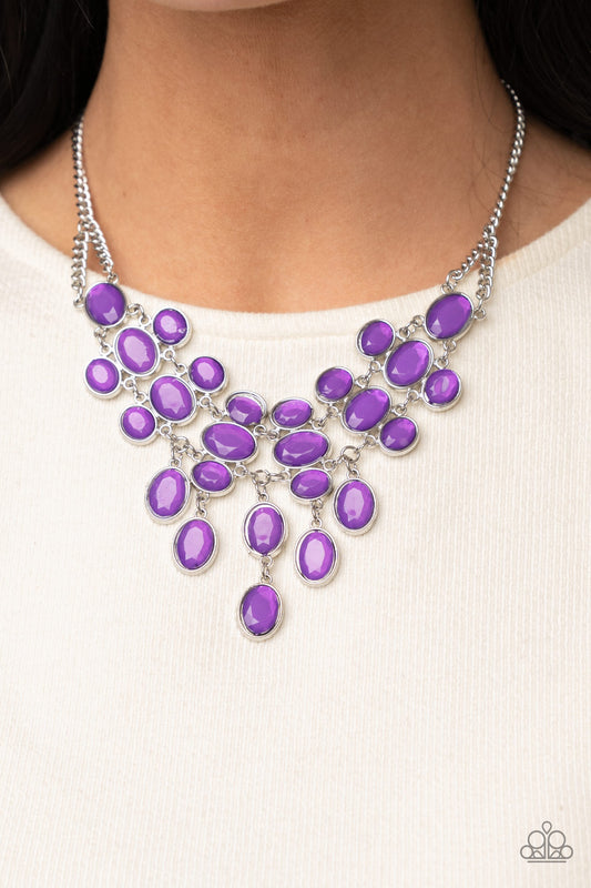 Serene Gleam Purple statement necklace, alternate view