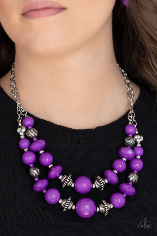 Upscale Chic Purple statement necklace, alternate view